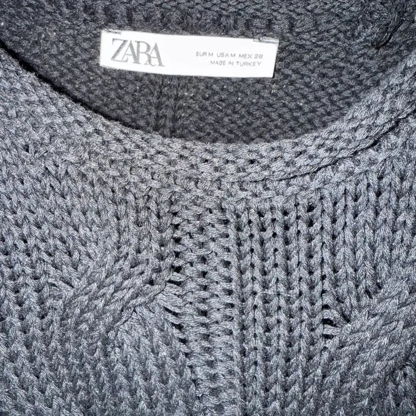 [BUNJANG] ZARA Black Cable Knit Sweater / 자라 블랙 꽈배기 니트