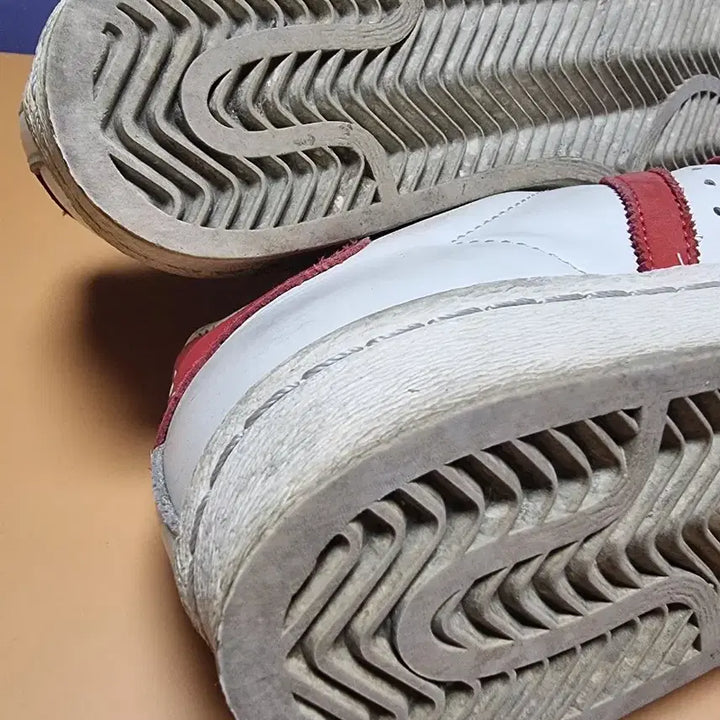 [BUNJANG] Adidas Superstar White/Red Sneakers / 아디다스 235 슈퍼스타 흰/빨 운동화
