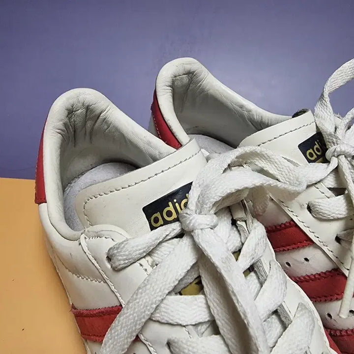 [BUNJANG] Adidas Superstar White/Red Sneakers / 아디다스 235 슈퍼스타 흰/빨 운동화