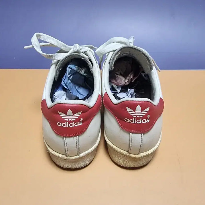 [BUNJANG] Adidas Superstar White/Red Sneakers / 아디다스 235 슈퍼스타 흰/빨 운동화