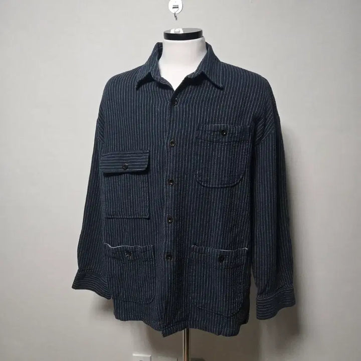 [BUNJANG] Rugged House Striped Shirt Jacket / 러기드하우스 스트라이프 셔츠 자켓 / 남성 셔츠 / 남성 자켓