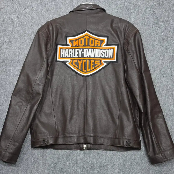 [BUNJANG] Songzio Vintage Harley Patch Custom Leather Jacket 110 Brown / 지오 송지오 빈티지 할리 패치 커스텀 양가죽 레더 자켓 110 브라운