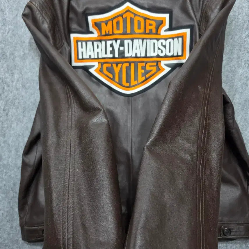 [BUNJANG] Songzio Vintage Harley Patch Custom Leather Jacket 110 Brown / 지오 송지오 빈티지 할리 패치 커스텀 양가죽 레더 자켓 110 브라운