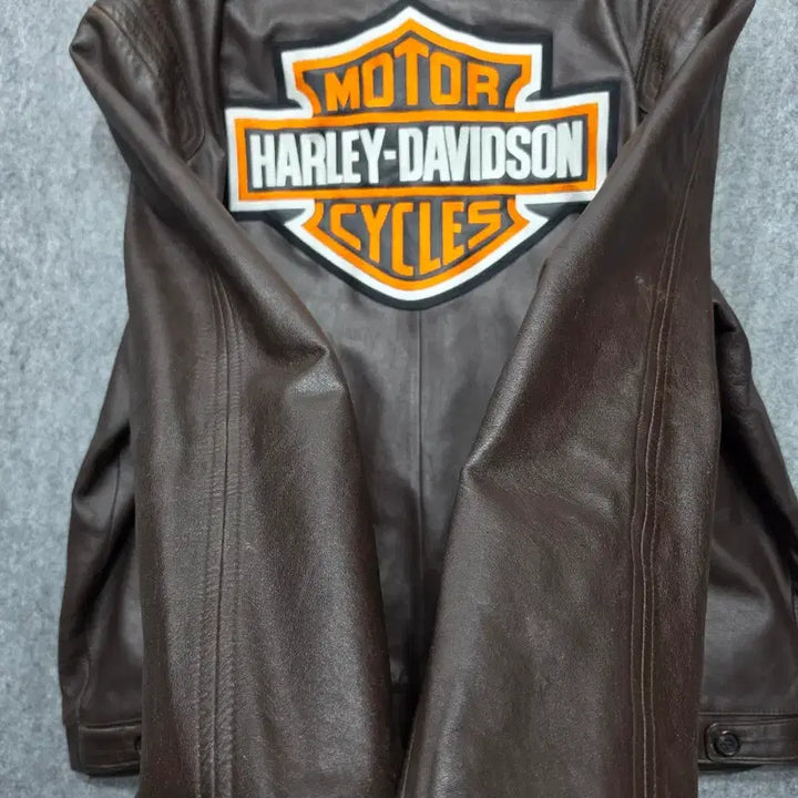 [BUNJANG] Songzio Vintage Harley Patch Custom Leather Jacket 110 Brown / 지오 송지오 빈티지 할리 패치 커스텀 양가죽 레더 자켓 110 브라운