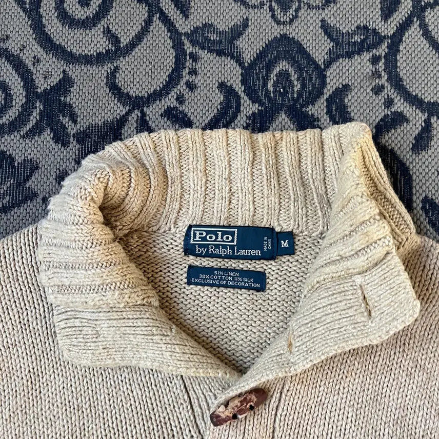 [BUNJANG] Polo Ralph Lauren US Flag Half-Button Knit Sweater / M 폴로 성조기 반버튼 니트/W2640