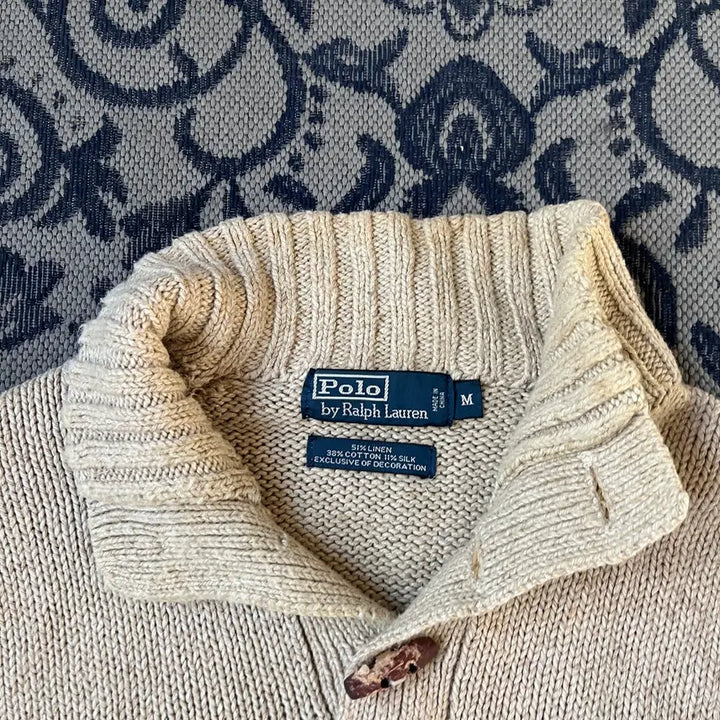 [BUNJANG] Polo Ralph Lauren US Flag Half-Button Knit Sweater / M 폴로 성조기 반버튼 니트/W2640