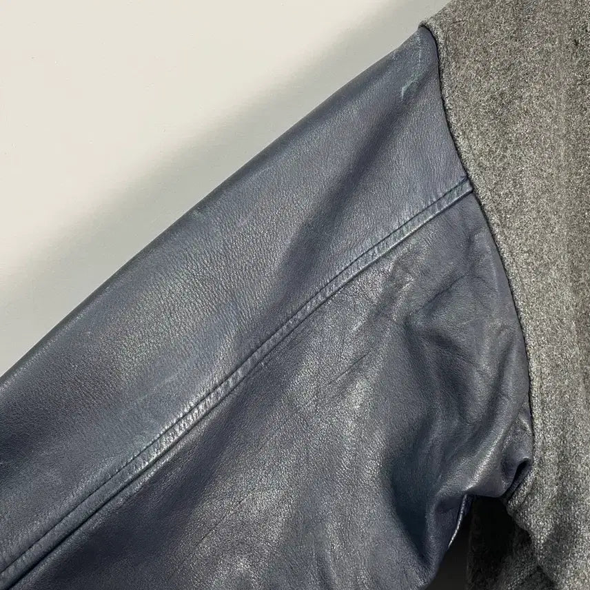 [BUNJANG] Reebok 90s Old School Leather Wool Varsity Jacket / 리복 90s 올드스쿨 레더 모직 배색 바시티 자켓 H2246