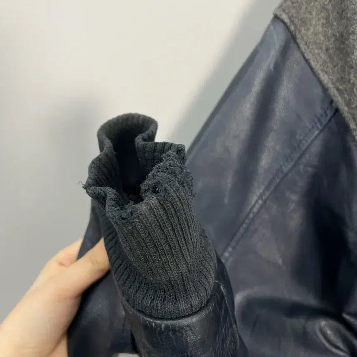[BUNJANG] Reebok 90s Old School Leather Wool Varsity Jacket / 리복 90s 올드스쿨 레더 모직 배색 바시티 자켓 H2246