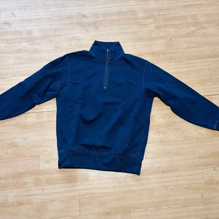 [BUNJANG] Uniqlo Indigo Half Zip Sweatshirt / 유니클로 인디고 하프집업 스웻셔츠 M 새제품