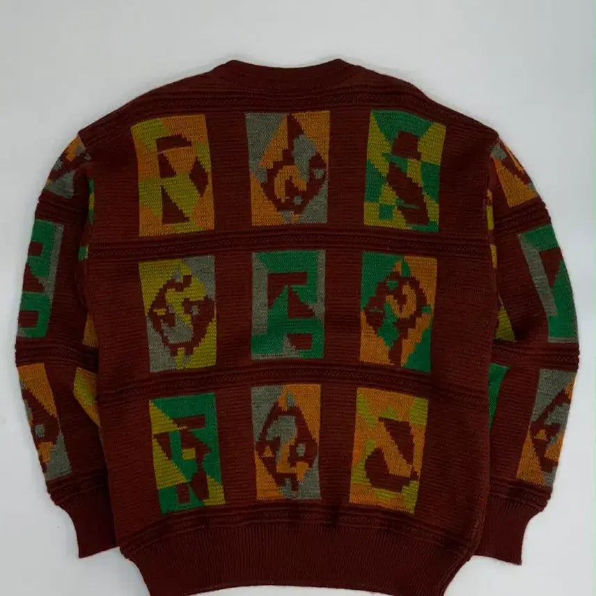 [BUNJANG] Vintage Japanese Jacquard Knit Sweater / [M] Japanese vintage 90s 울 자카드 크루넥 니트 스웨