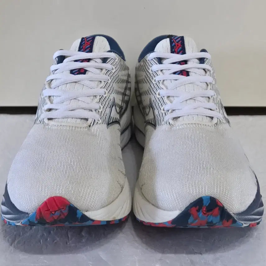 [BUNJANG] Mizuno Wave Rider 26 Carbon Plate Running Shoes / [255] 미즈노w 웨이브라이더26 화이트네이비 카본플레이트ㅡ단종매물