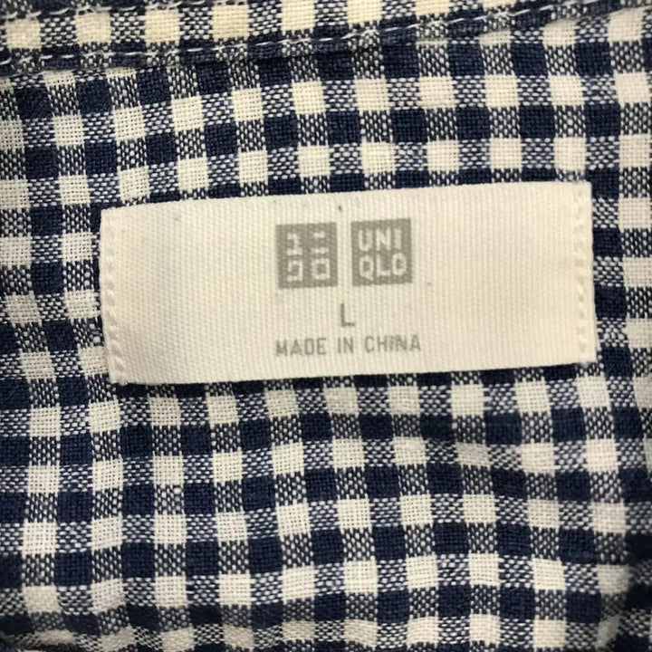 [BUNJANG] Uniqlo Linen Check Shirt / 유니클로 체크 린넨셔츠 블루화이트 [L]