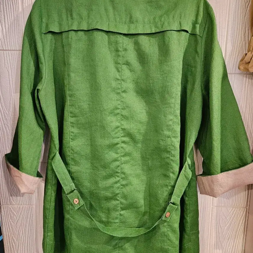 [BUNJANG] Green Linen Shirt Jacket / 여77그린 린넨 셔츠형 자켓