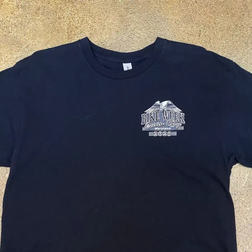 [BUNJANG] Vintage Motorcycle Graphic Gildan T-shirt / 미국 빈티지 바이크위크 프린팅 길단 락티셔츠 반팔티