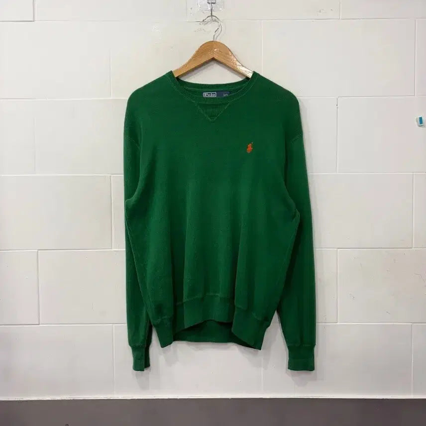 [BUNJANG] Polo Ralph Lauren Green V-Neck Knit Sweater / 폴로 랄프로렌 그린 브이넥 니트