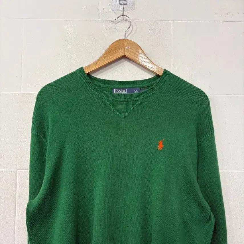[BUNJANG] Polo Ralph Lauren Green V-Neck Knit Sweater / 폴로 랄프로렌 그린 브이넥 니트