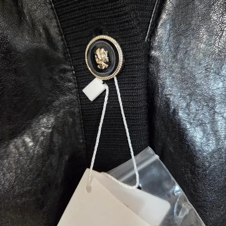 [BUNJANG] Black Leather Cardigan Jacket / 블랙 레더 가디건 자켓
