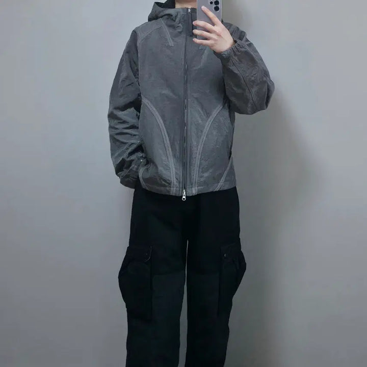 [BUNJANG] Sansan Gear Webbing Jacket Charcoal (110) / 산산기어 웨빙 자켓 차콜 (110)