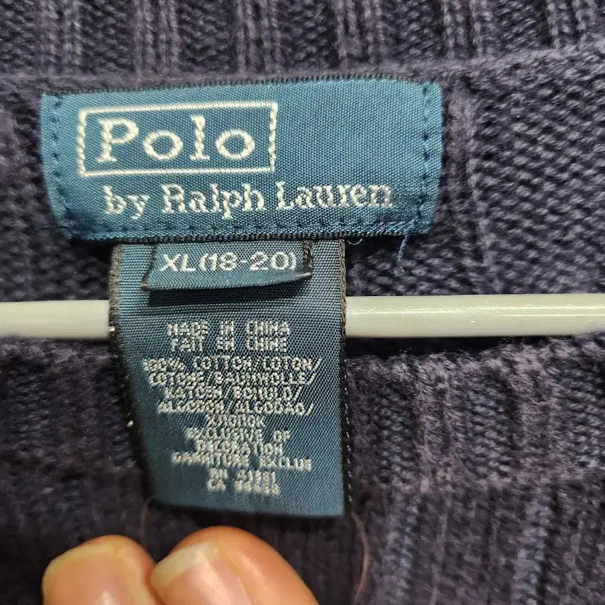 [BUNJANG] Polo Ralph Lauren Navy Cable Knit Sweater / 폴로 랄프로렌 네이비 케이블 니트