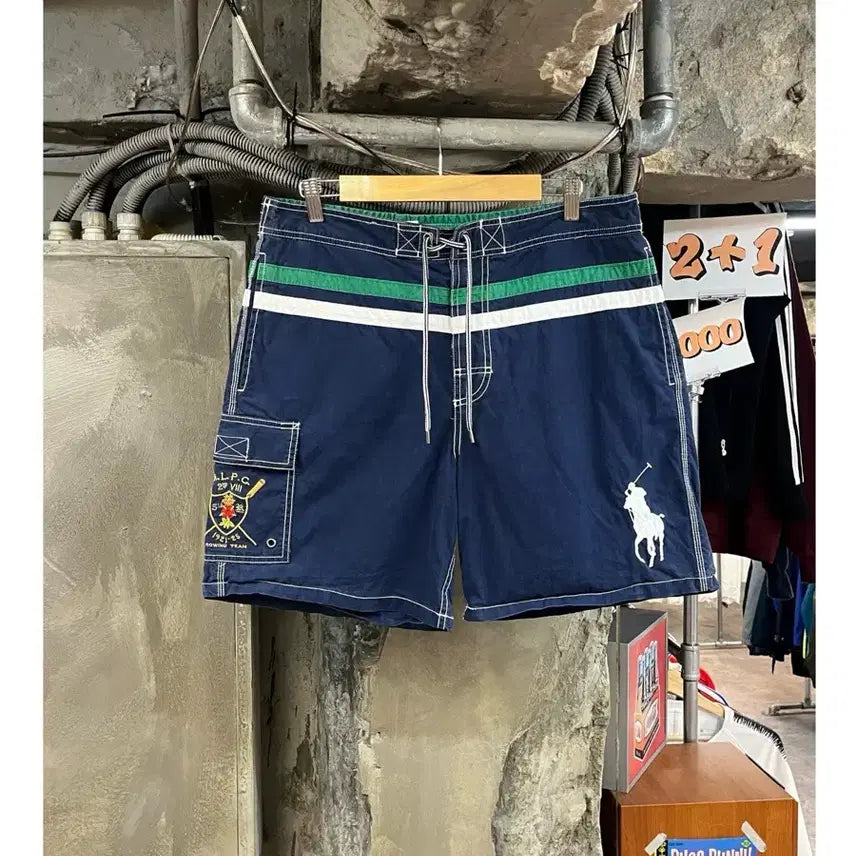 [BUNJANG] Polo Ralph Lauren Banded Half Pants Navy L / 폴로 랄프로렌 밴딩 하프 팬츠 네이비 L 