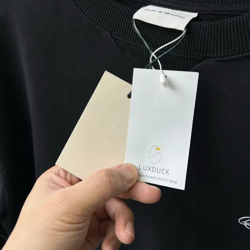 [BUNJANG] Drole de Monsieur Funny Mr. Logo Embroidered Sweatshirt / 16427 - 드롤드무슈 퍼니 미스터 로고 자수 맨투맨