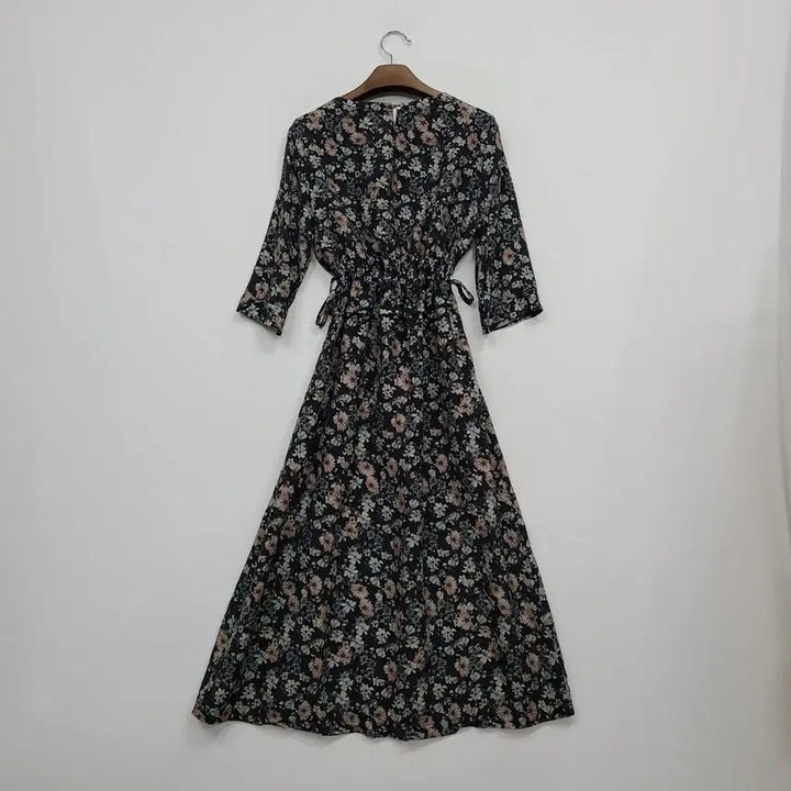 [BUNJANG] Sandlebaram Floral Print Long Dress / 산들바람 풍기인견100 롱 원피스/66/앨리스/695
