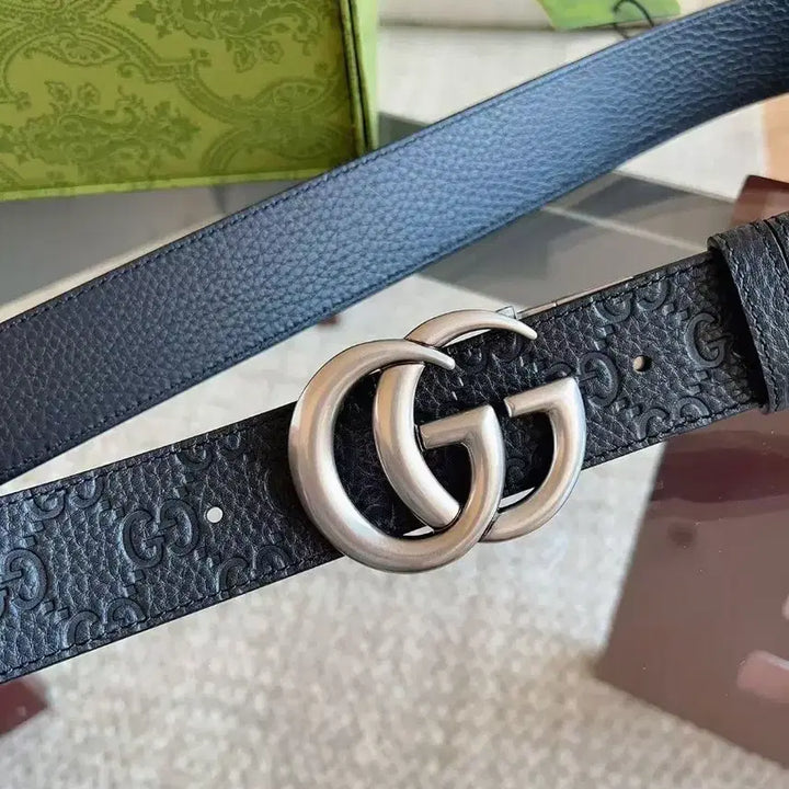 [BUNJANG] Gucci Double G Buckle Belt (95, 3.7cm) / 구찌 남성 벨트 더블 G 로고 버클사이즈 95 폭 3.7cm