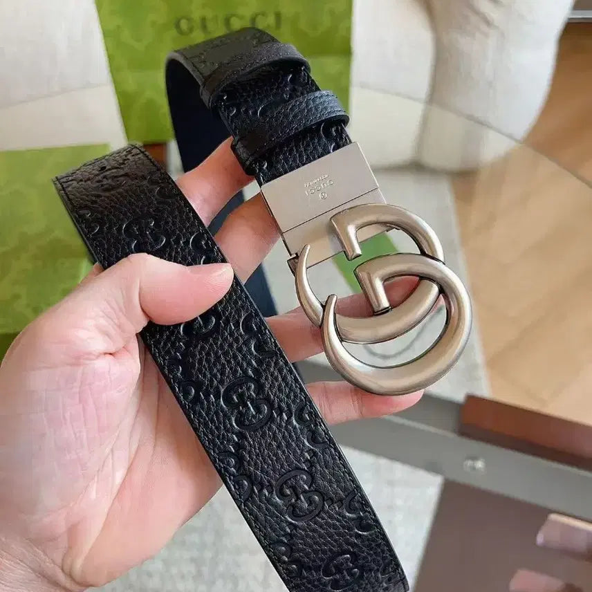 [BUNJANG] Gucci Double G Buckle Belt (95, 3.7cm) / 구찌 남성 벨트 더블 G 로고 버클사이즈 95 폭 3.7cm