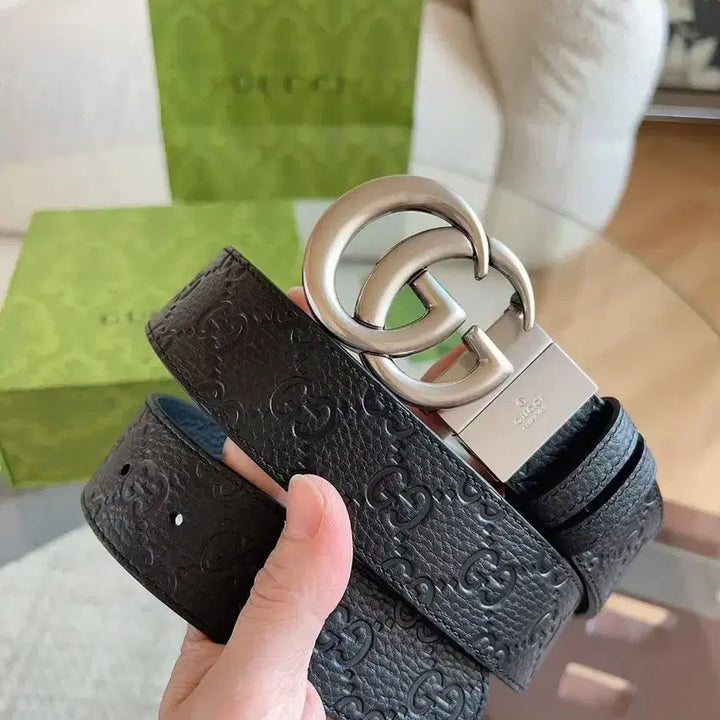 [BUNJANG] Gucci Double G Buckle Belt (95, 3.7cm) / 구찌 남성 벨트 더블 G 로고 버클사이즈 95 폭 3.7cm