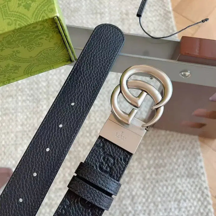 [BUNJANG] Gucci Double G Buckle Belt (95, 3.7cm) / 구찌 남성 벨트 더블 G 로고 버클사이즈 95 폭 3.7cm