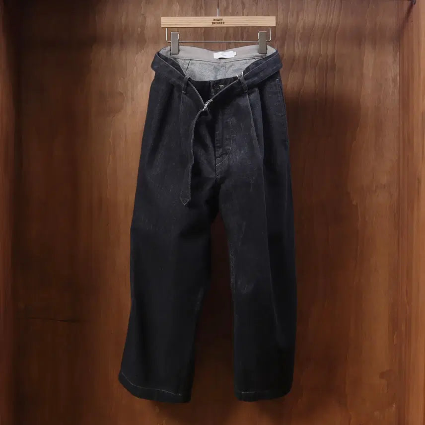 [BUNJANG] Graphpaper Colorfast Denim Belted Pants / 그라프페이퍼 컬러패스트 데님팬츠