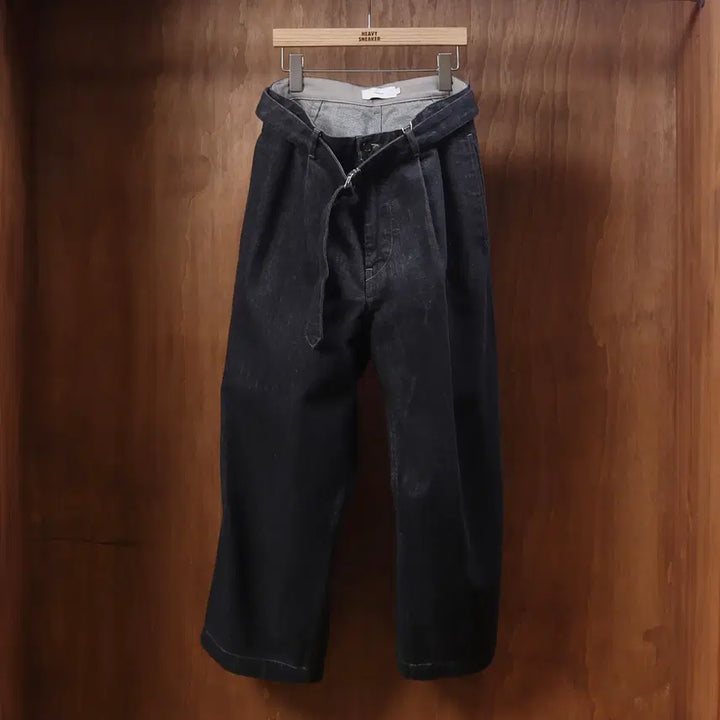 [BUNJANG] Graphpaper Colorfast Denim Belted Pants / 그라프페이퍼 컬러패스트 데님팬츠