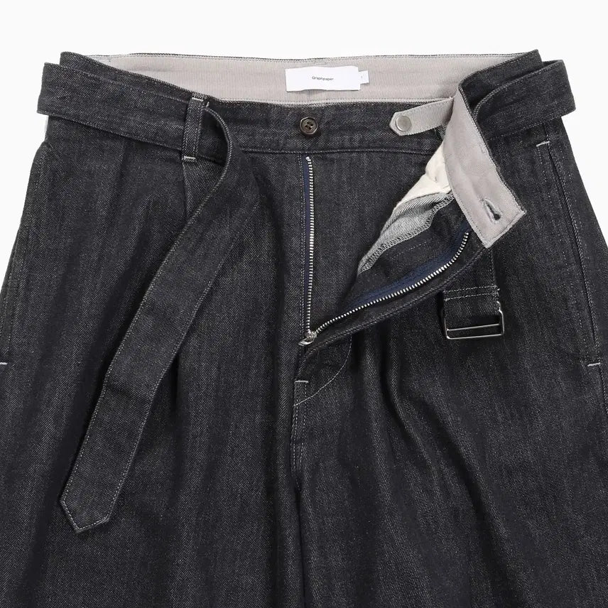 [BUNJANG] Graphpaper Colorfast Denim Belted Pants / 그라프페이퍼 컬러패스트 데님팬츠