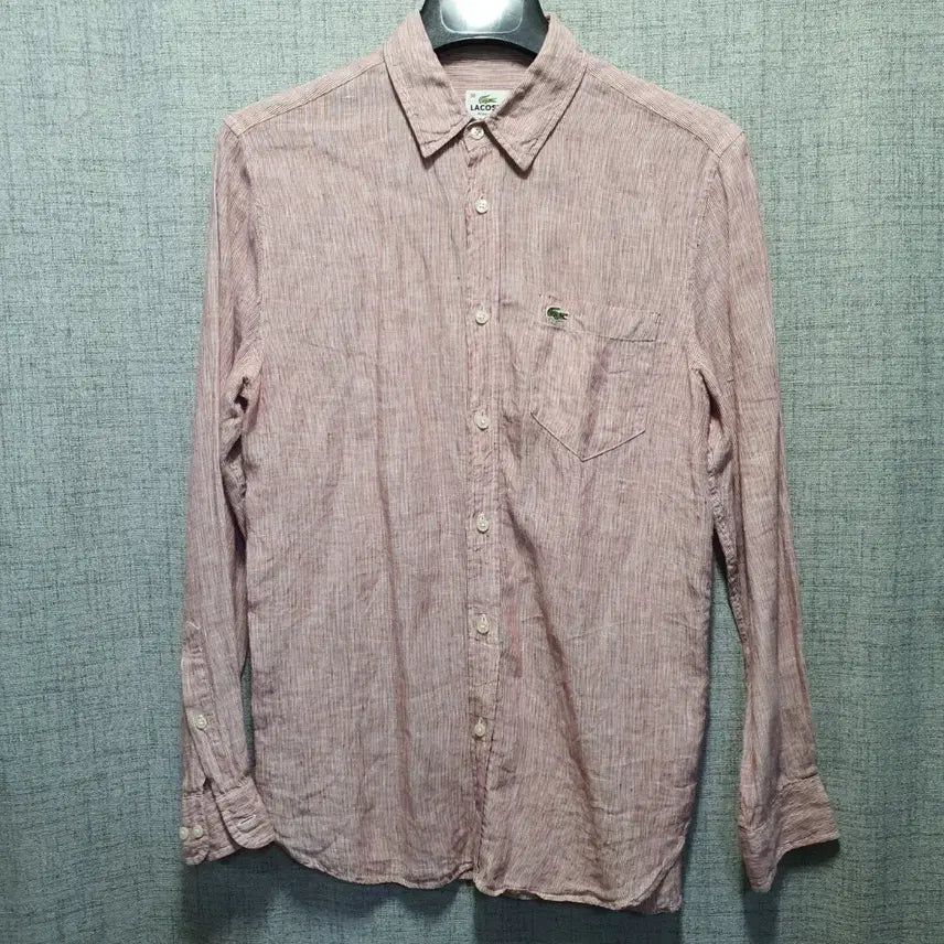 [BUNJANG] Lacoste Linen Striped Shirt / 라코스테 린넨 셔츠 긴팔 스트라이프 38