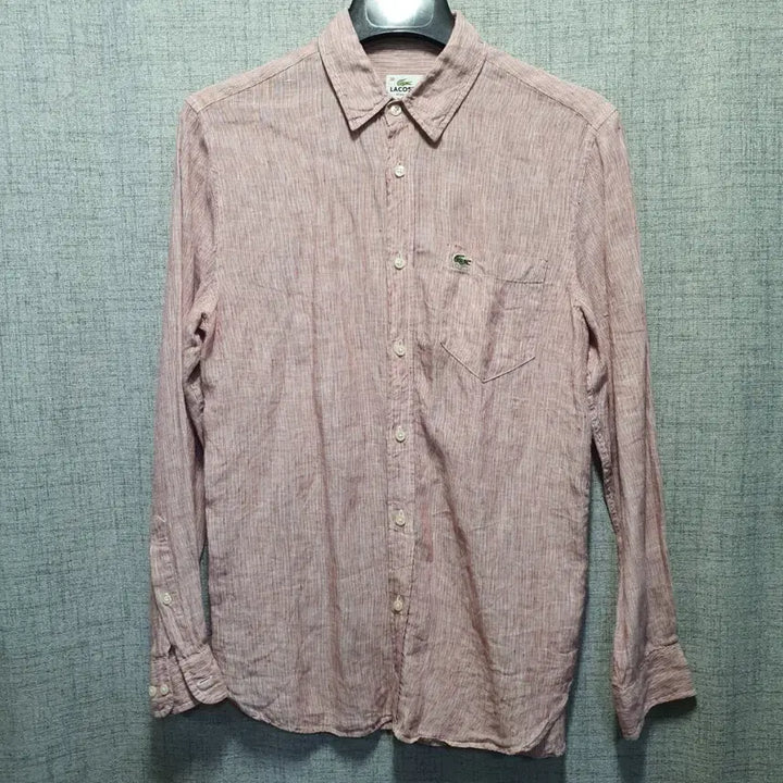 [BUNJANG] Lacoste Linen Striped Shirt / 라코스테 린넨 셔츠 긴팔 스트라이프 38