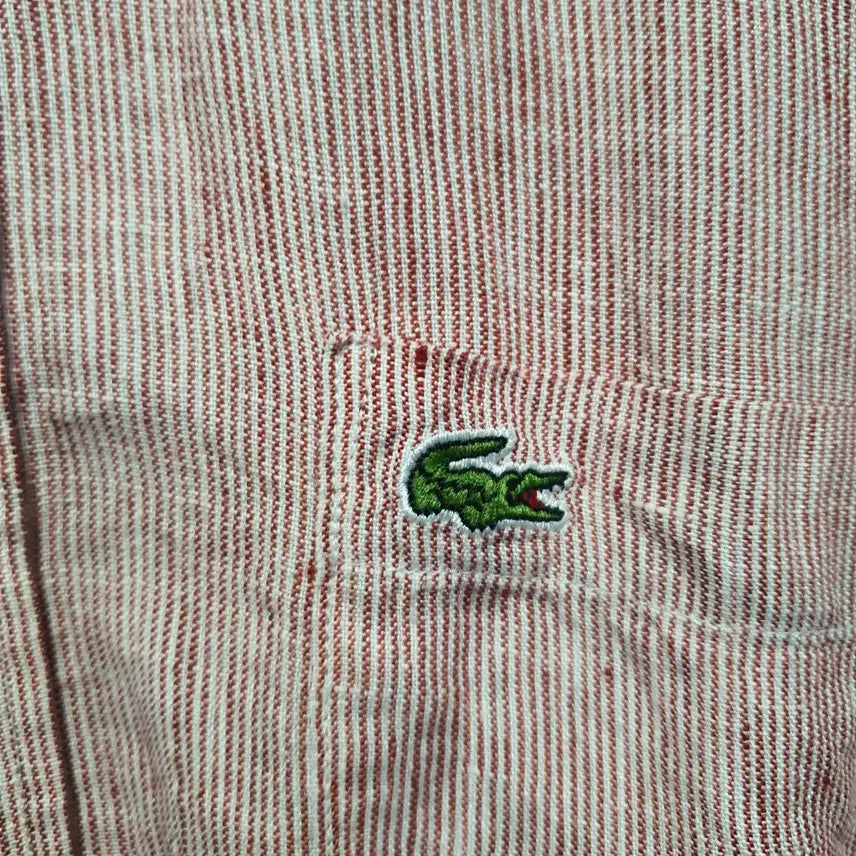 [BUNJANG] Lacoste Linen Striped Shirt / 라코스테 린넨 셔츠 긴팔 스트라이프 38
