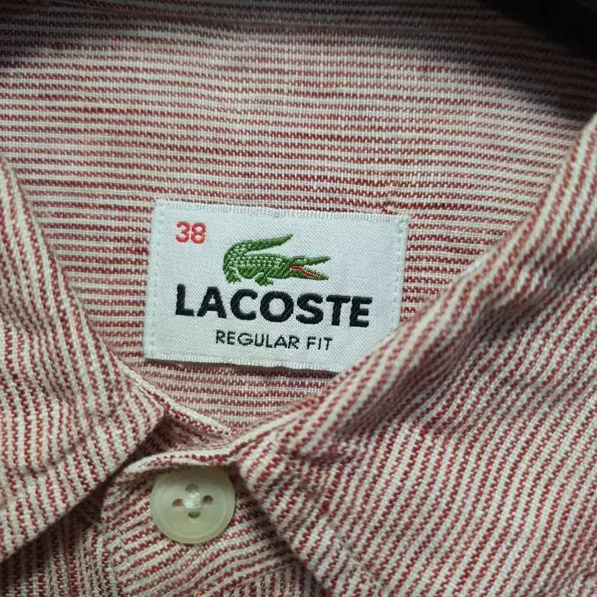 [BUNJANG] Lacoste Linen Striped Shirt / 라코스테 린넨 셔츠 긴팔 스트라이프 38
