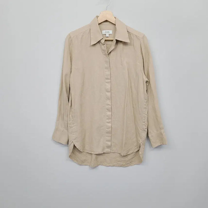 [BUNJANG] COS Regular Fit Linen Shirt Beige / COS 코스 레귤러핏 리넨 셔츠 베이지 (34/오트밀)