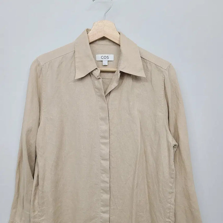 [BUNJANG] COS Regular Fit Linen Shirt Beige / COS 코스 레귤러핏 리넨 셔츠 베이지 (34/오트밀)