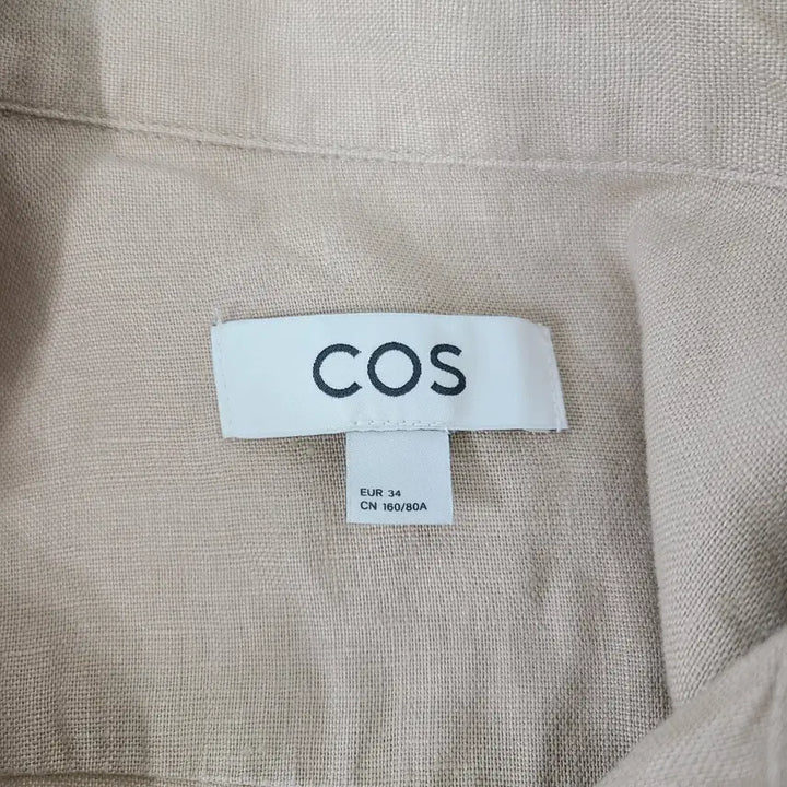 [BUNJANG] COS Regular Fit Linen Shirt Beige / COS 코스 레귤러핏 리넨 셔츠 베이지 (34/오트밀)