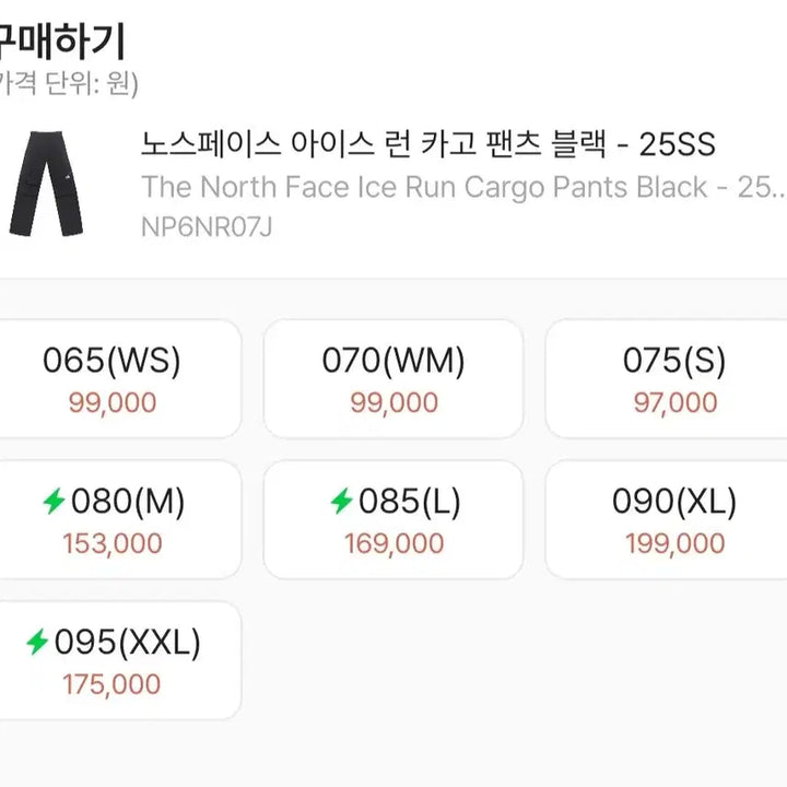 [SOLD OUT] 노스페이스 아이스런 카고 팬츠