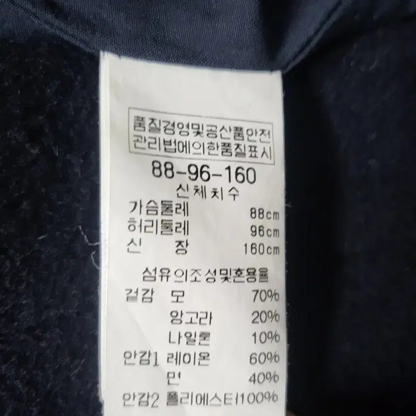 [SOLD OUT] BCBG 앙고라 혼방 네이비 루즈핏 하프 코트