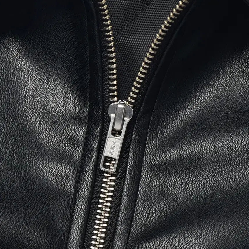 [BUNJANG] WKNDRS Smurfs Graphic Leather Jacket (M) / 위캔더스 스머프 그래픽 레더 자켓 M