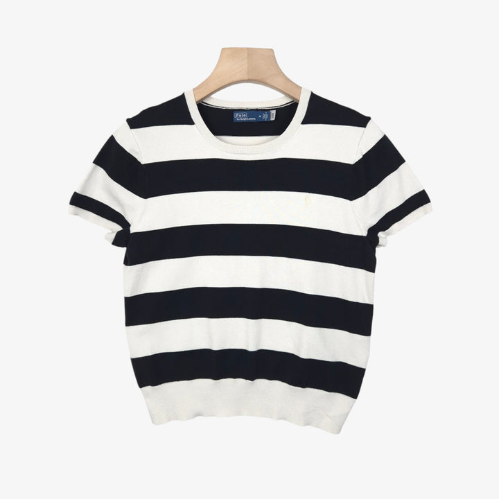 [SOLD OUT] [66] 폴로 랄프로렌 화이트 블랙 반팔 코튼 니트