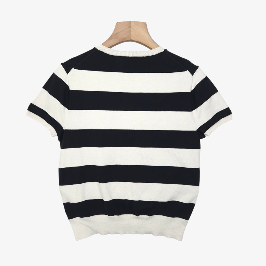 [SOLD OUT] [66] 폴로 랄프로렌 화이트 블랙 반팔 코튼 니트