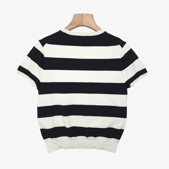 [SOLD OUT] [66] 폴로 랄프로렌 화이트 블랙 반팔 코튼 니트