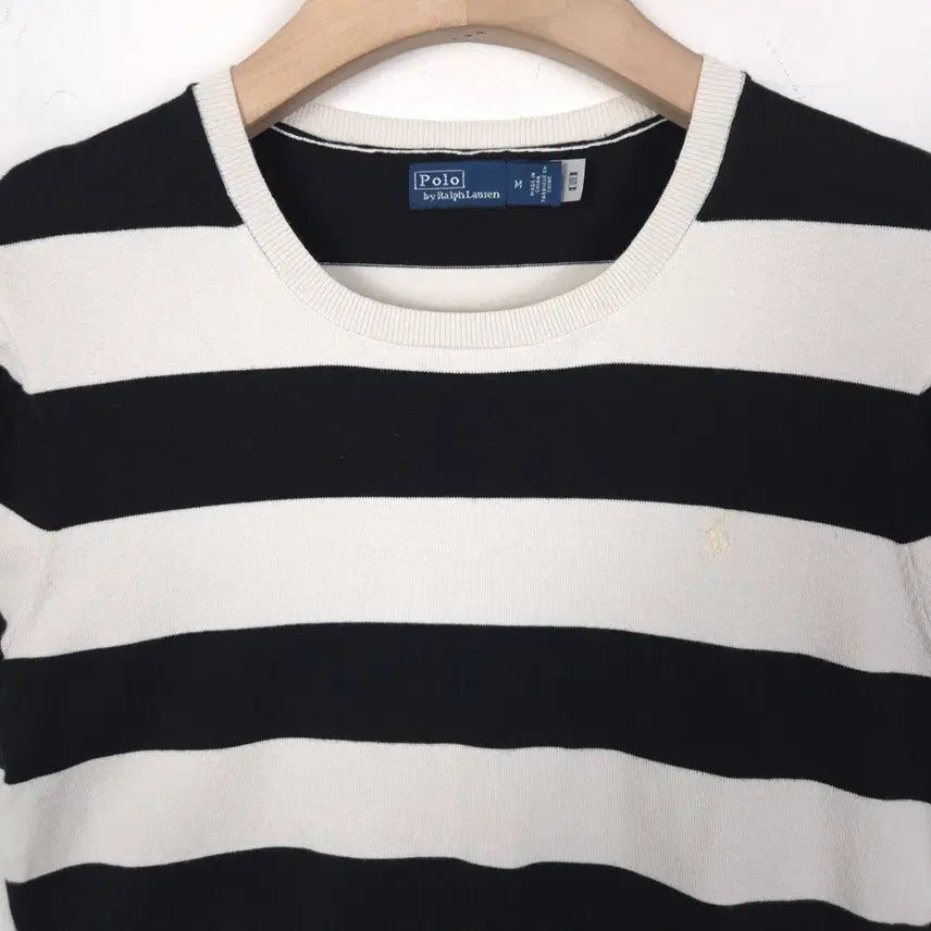 [SOLD OUT] [66] 폴로 랄프로렌 화이트 블랙 반팔 코튼 니트