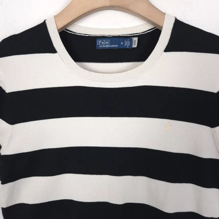 [SOLD OUT] [66] 폴로 랄프로렌 화이트 블랙 반팔 코튼 니트