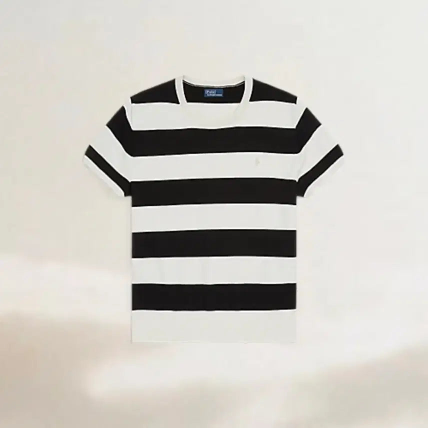 [SOLD OUT] [66] 폴로 랄프로렌 화이트 블랙 반팔 코튼 니트