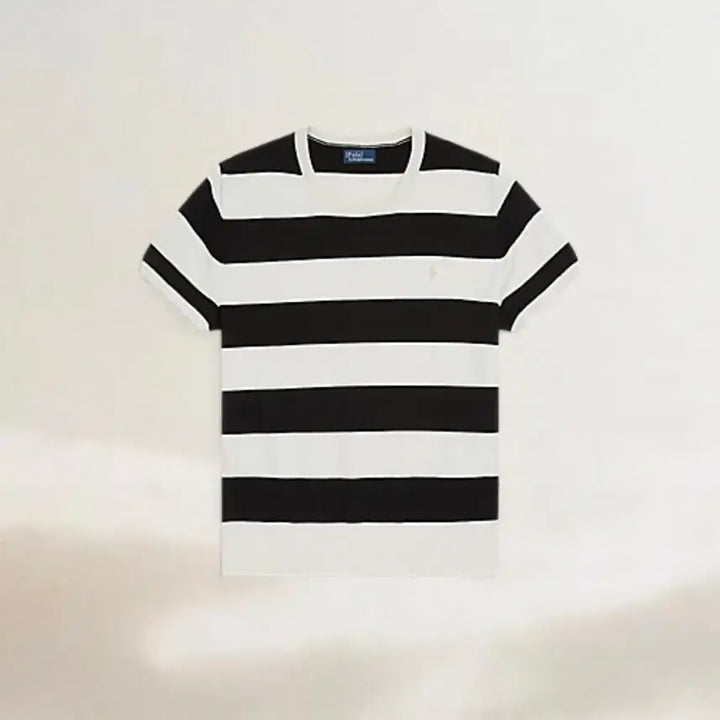 [SOLD OUT] [66] 폴로 랄프로렌 화이트 블랙 반팔 코튼 니트